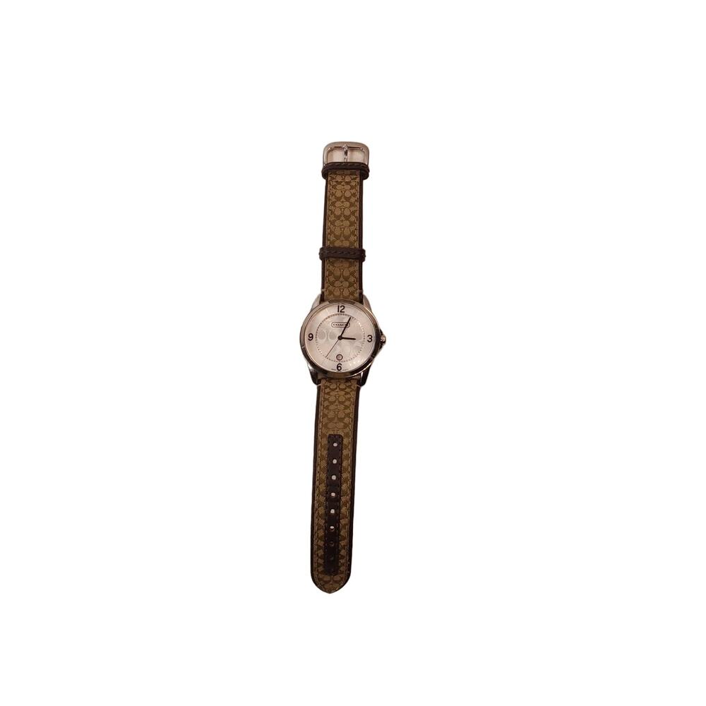 Coach Signature Leather Belt Quartz Analog Watch Genuine New Battery